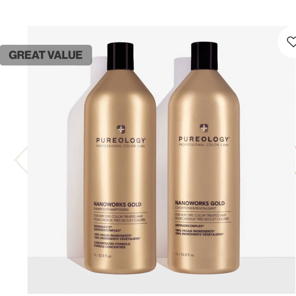 🔥PUREOLOGY NANOWORKS GOLD SHAMPOO AND CONDITIONER LITER SET * SEALED AND NEW
